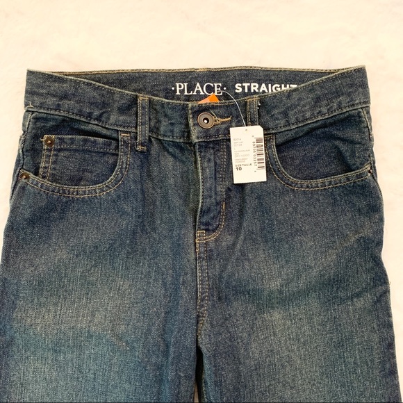 NWT PLACE Boys Straight Leg Dark Wash Jean Size 10 - Picture 2 of 7